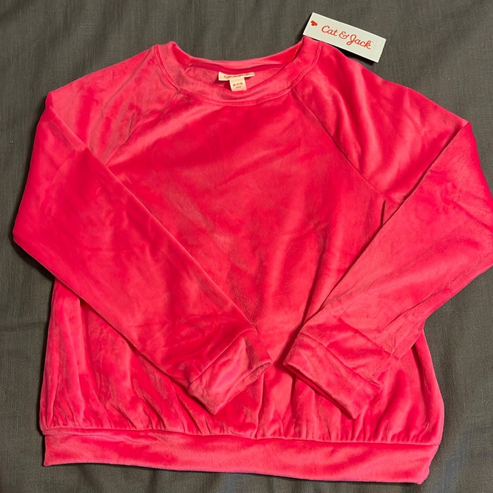 Never worn bright pink, girls sweatshirt.